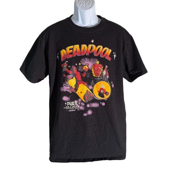 Marvel Deadpool Carnitas Shirt Men Large Graphic Short Sleeves Black Crewneck - Picture 1 of 5